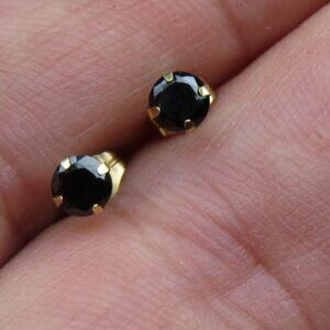 14k Gold Onyx  4mm Stud earring